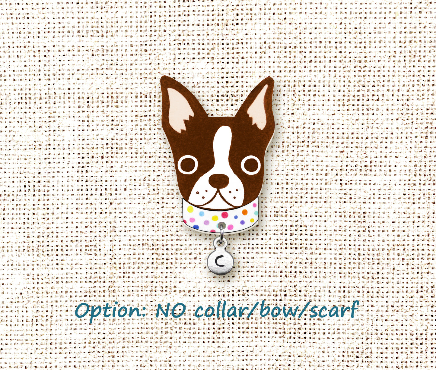 Brown Red Boston Terrier Pin | Handmade Dog Mom Gift