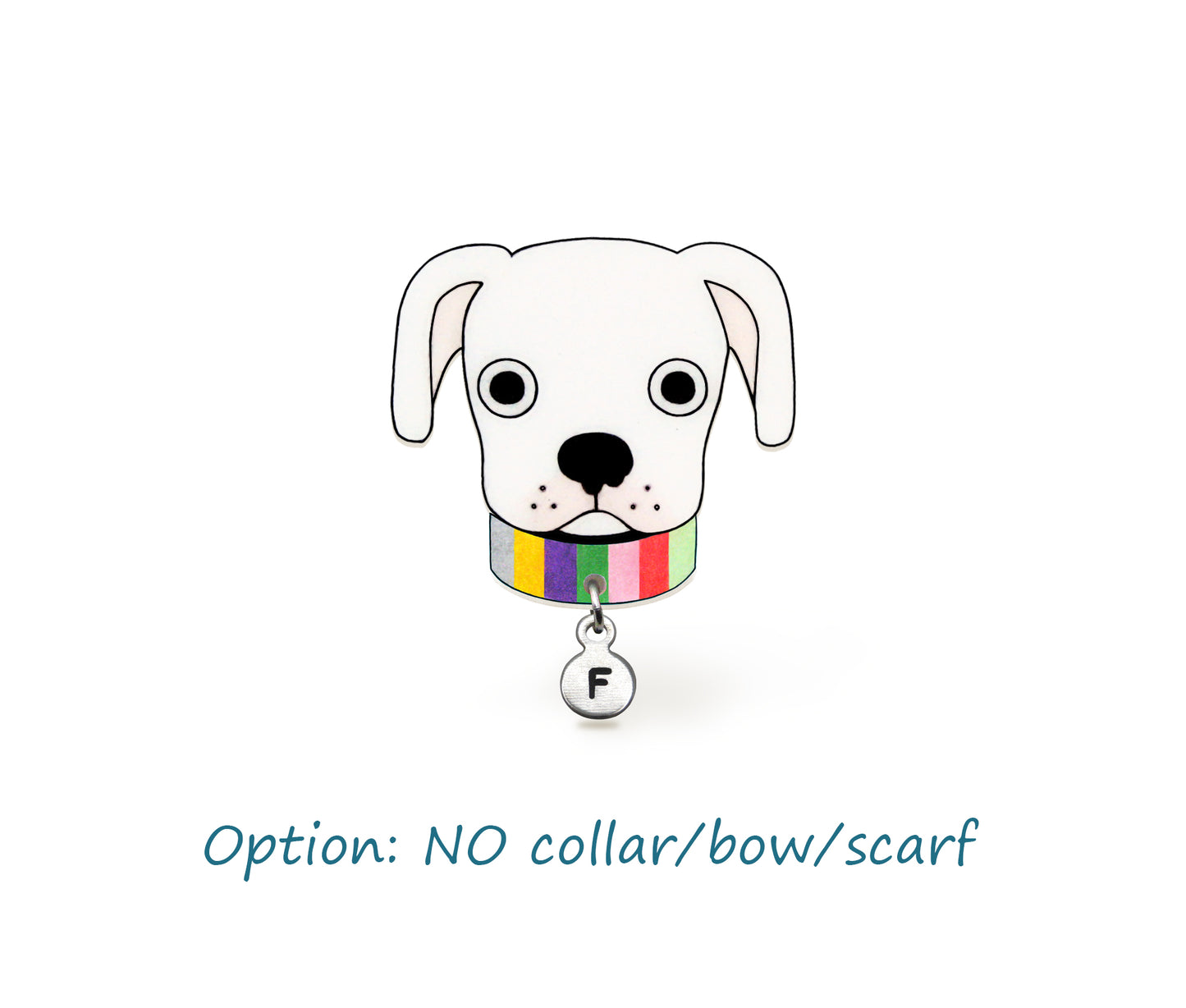 White Boxer Pin | Unique Dog Brooch