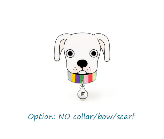 White Boxer Pin | Unique Dog Brooch