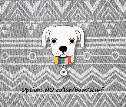White Boxer Pin | Unique Dog Brooch