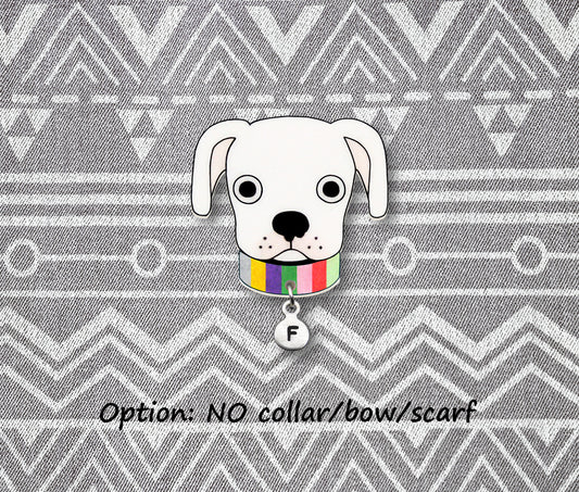 White Boxer Pin | Unique Dog Brooch