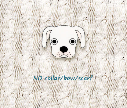 White Boxer Pin | Unique Dog Brooch