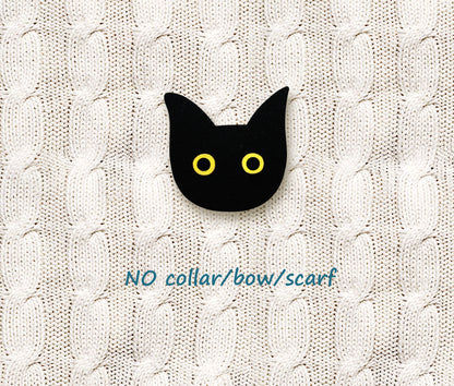 Black Cat Pin | Handcrafted Cute Halloween Jewelry