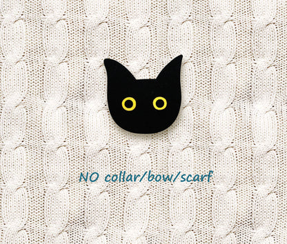 Black Cat Pin | Handcrafted Cute Halloween Brooch