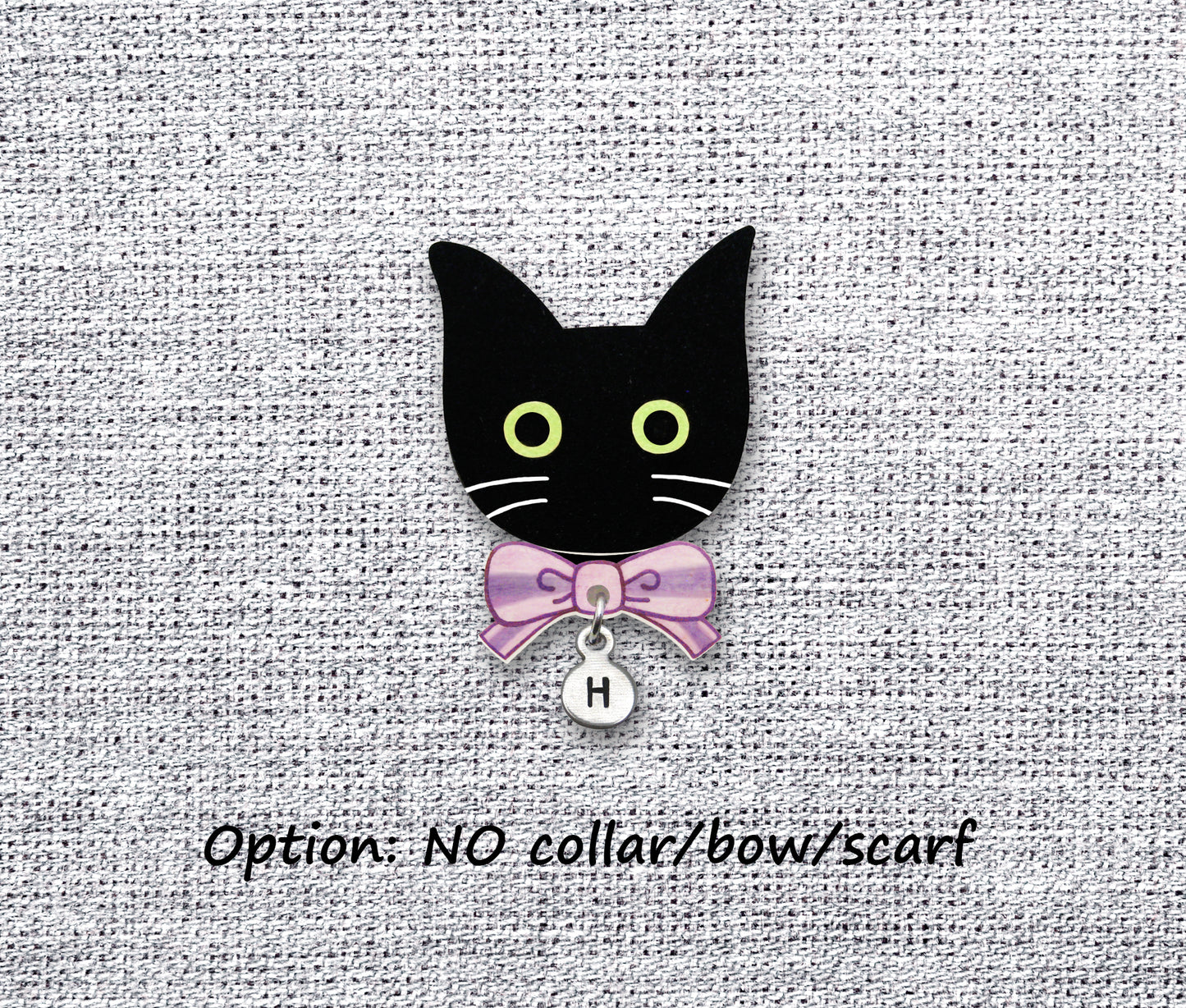 Black Cat with White Whiskers Pin | Handcrafted Cute Halloween Brooch