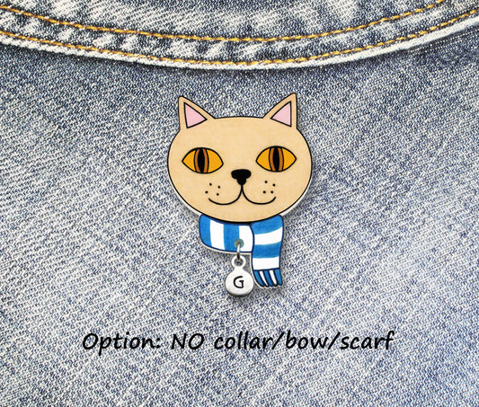Cream British Shorthair Cat Pin | Handmade Unique Cat Brooch