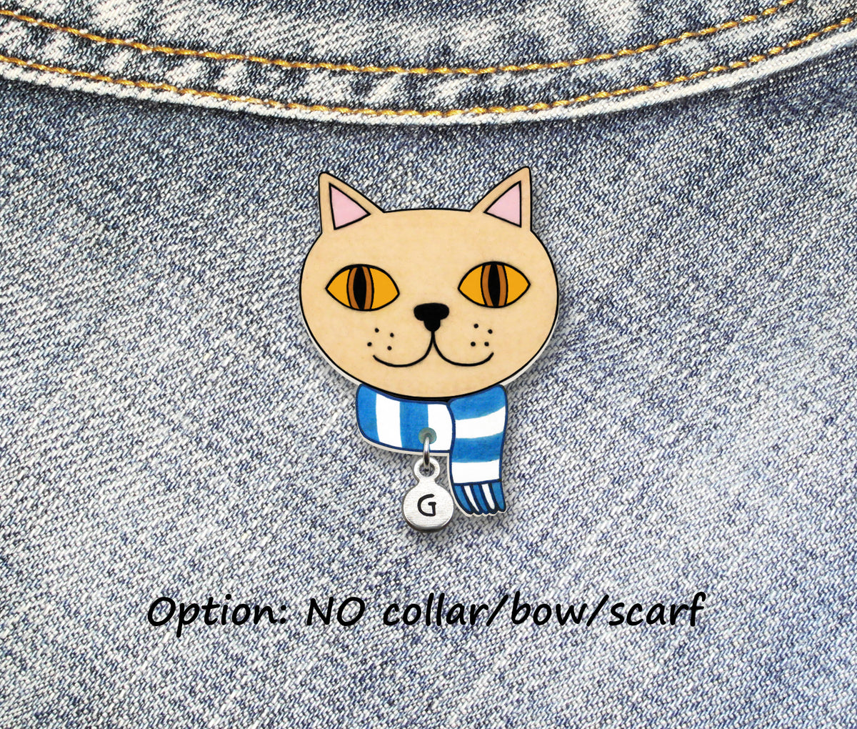 Cream British Shorthair Cat Pin | Handmade Unique Cat Brooch
