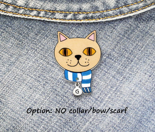 Cream British Shorthair Cat Pin | Handmade Unique Cat Brooch