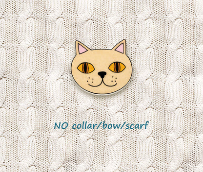 Cream British Shorthair Cat Pin | Handmade Unique Cat Brooch