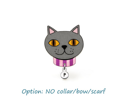Blue British Shorthair Cat Pin | Unique Gray Cat Brooch