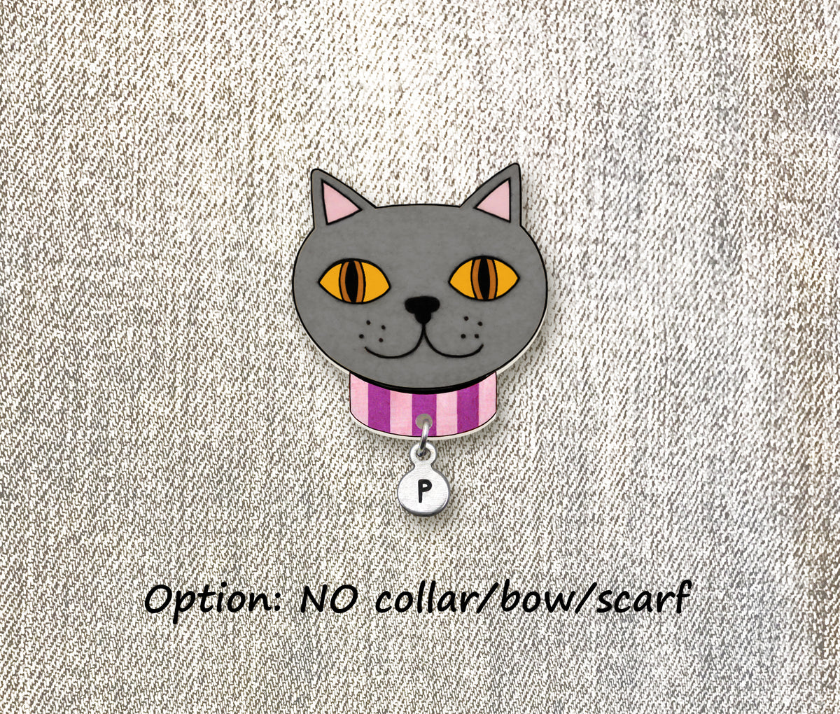 Blue British Shorthair Cat Pin | Unique Gray Cat Brooch
