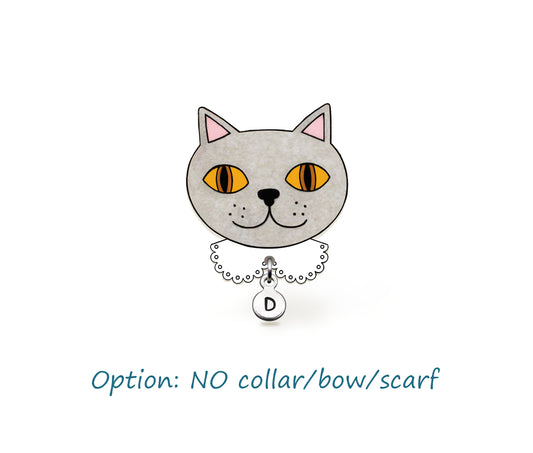 Lilac British Shorthair Cat Pin | Unique Handmade Pet Brooch