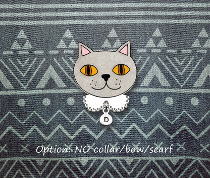 Lilac British Shorthair Cat Pin | Unique Handmade Pet Brooch