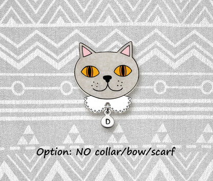 Lilac British Shorthair Cat Pin | Unique Handmade Pet Brooch