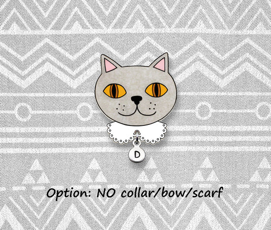 Lilac British Shorthair Cat Pin | Unique Handmade Pet Brooch