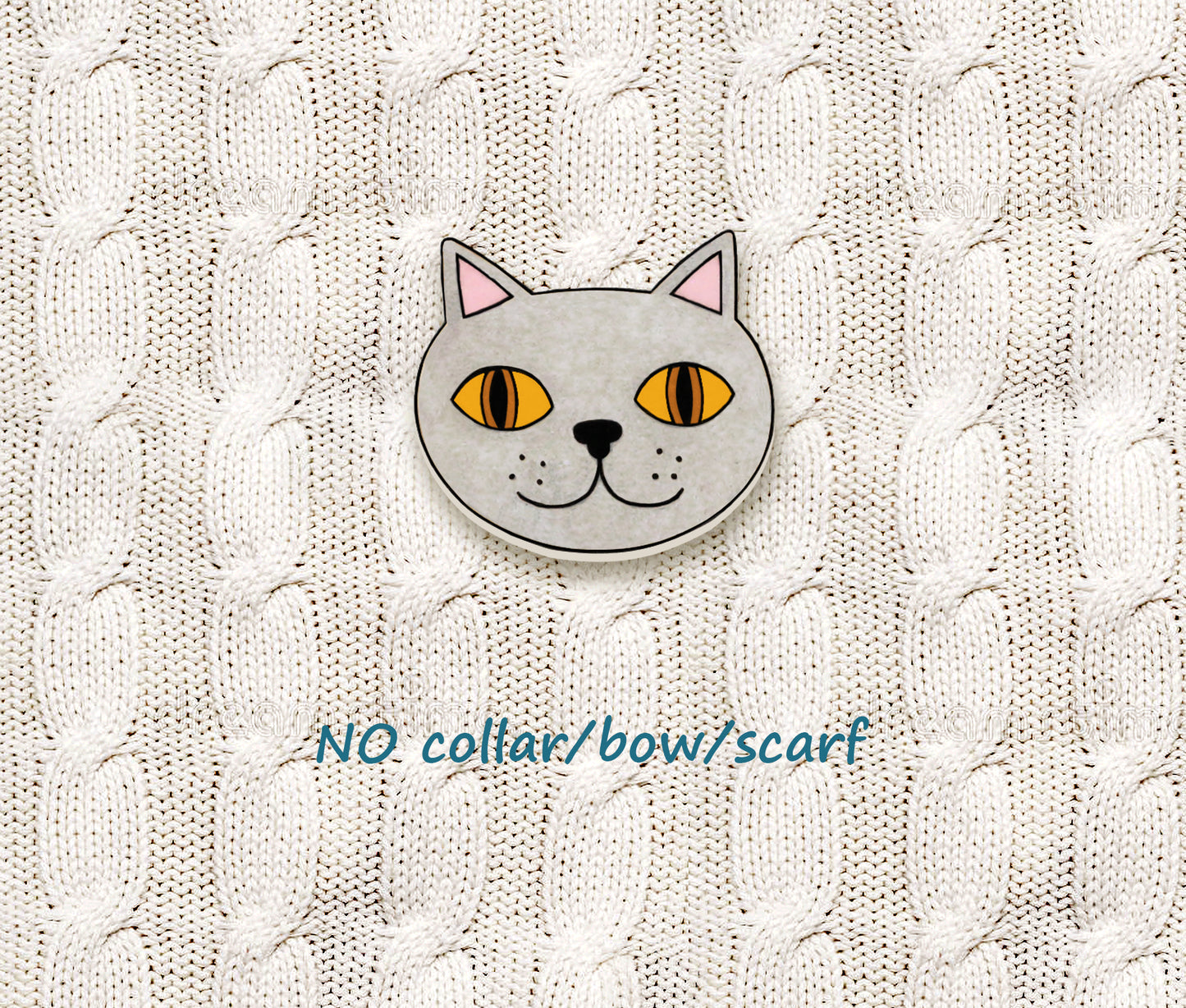 Lilac British Shorthair Cat Pin | Unique Handmade Pet Brooch