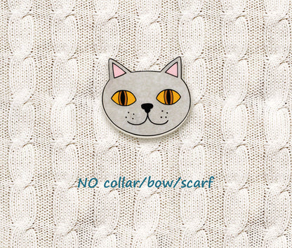 Lilac British Shorthair Cat Pin | Unique Handmade Pet Brooch