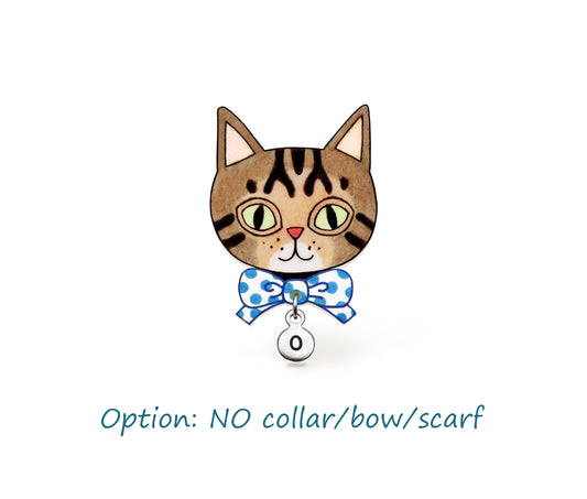 Brown Tabby Cat Pin | Handcrafted Pet Brooch