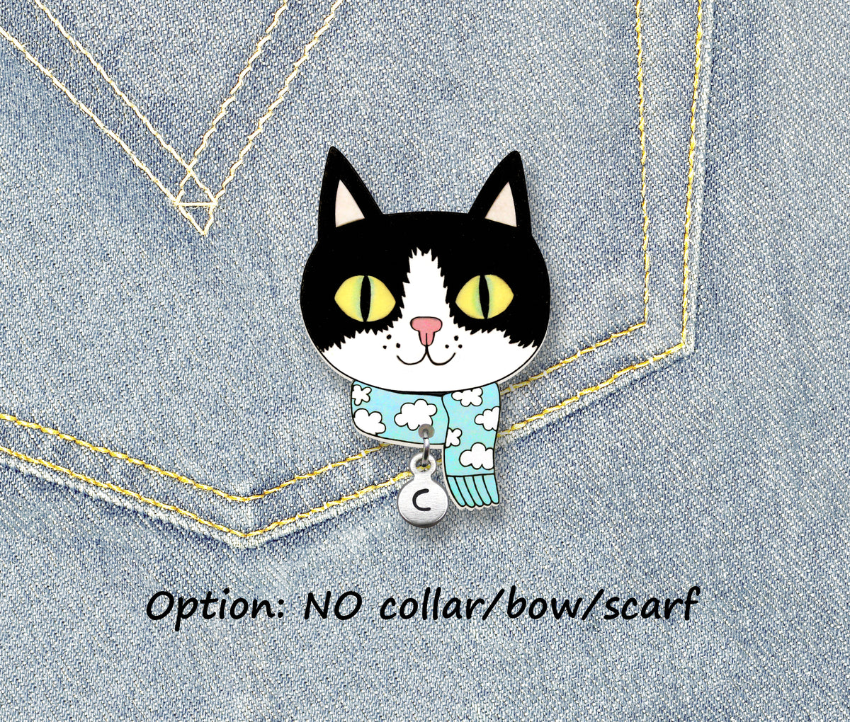 Black & White Tuxedo Cat Pin #1 | Fun Pet Lover Gift