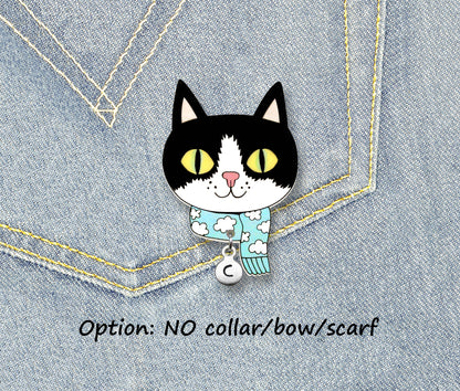Black & White Tuxedo Cat Pin #1 | Fun Pet Lover Gift