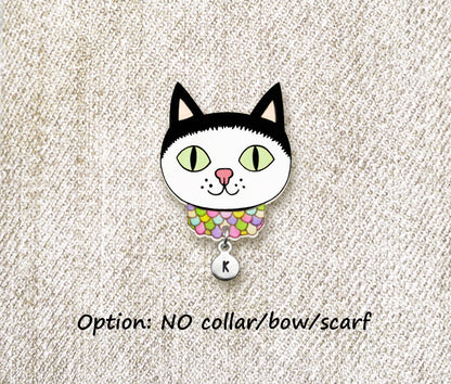 Black & White Tuxedo Cat Pin #3 | Personalized Pet Lover Gift