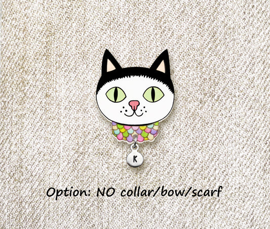 Black & White Tuxedo Cat Pin #3 | Personalized Pet Lover Gift