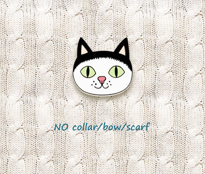 Black & White Tuxedo Cat Pin #3 | Personalized Pet Lover Gift