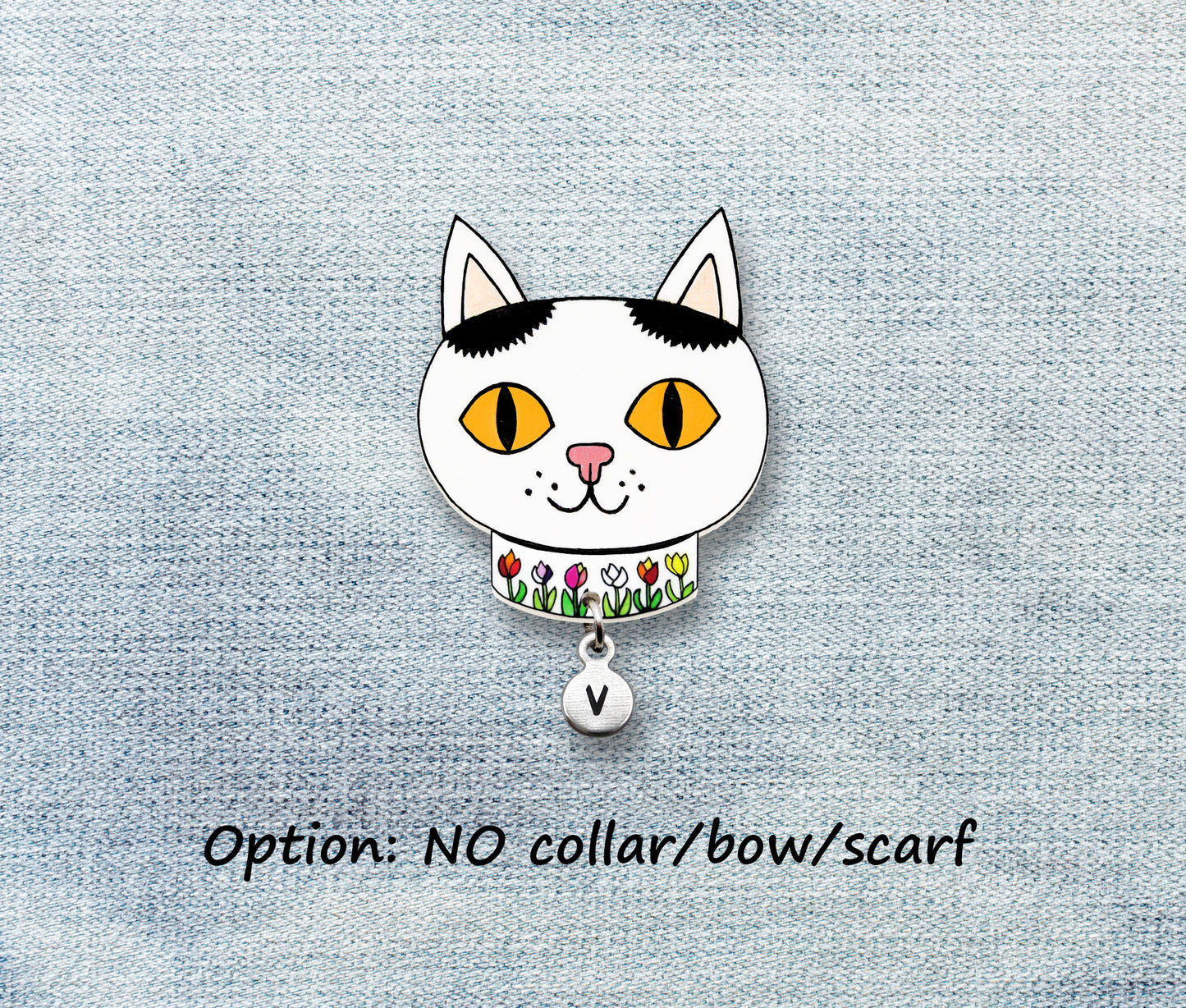 Black & White Tuxedo Cat Pin #4 | Personalized Pet Lover Badge