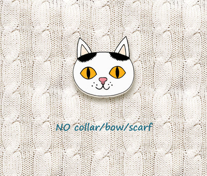 Black & White Tuxedo Cat Pin #4 | Personalized Pet Lover Badge