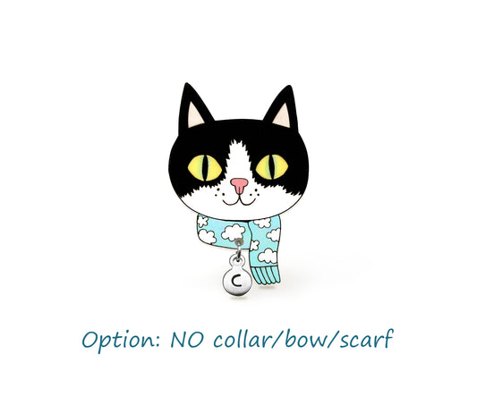 Black & White Tuxedo Cat Pin | Fun Pet Lover Gift