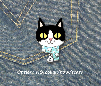 Black & White Tuxedo Cat Pin | Fun Pet Lover Gift