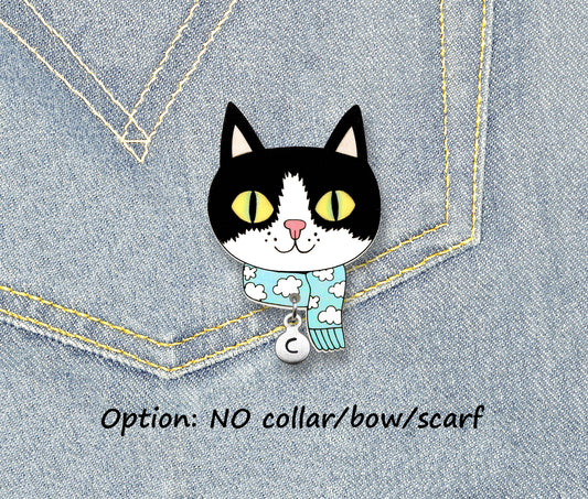 Black & White Tuxedo Cat Pin | Fun Pet Lover Gift