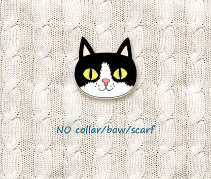 Black & White Tuxedo Cat Pin | Fun Pet Lover Gift