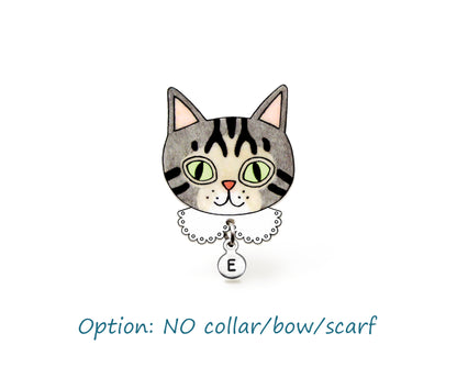 Gray Tabby Cat Pin