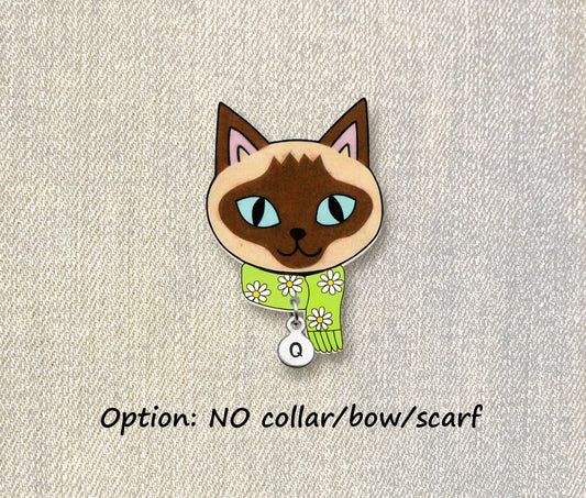 Siamese Cat Pin | Handmade Pet Jewelry