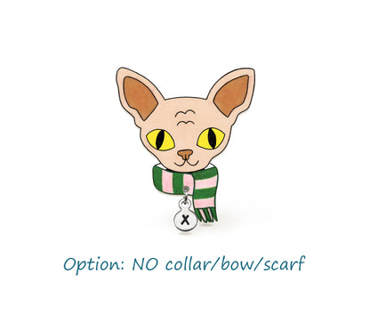 Beige Cream Fawn Sphynx Hairless Cat Pin