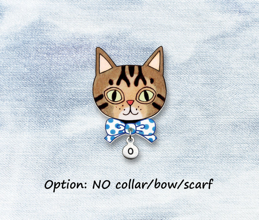 Brown Tabby Cat Pin | Handcrafted Pet Brooch