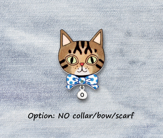 Brown Tabby Cat Pin | Handcrafted Pet Brooch