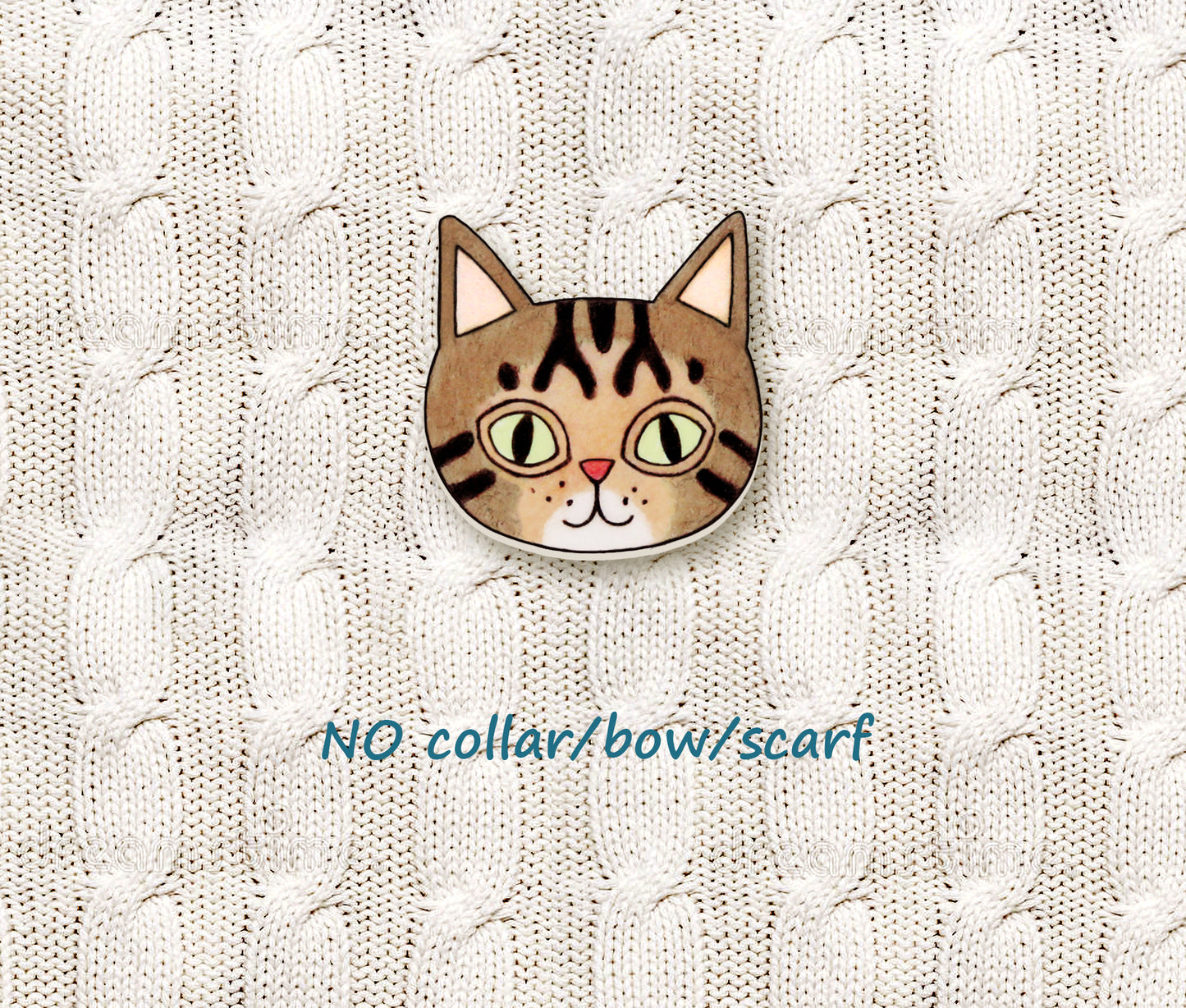 Brown Tabby Cat Pin | Handcrafted Pet Brooch
