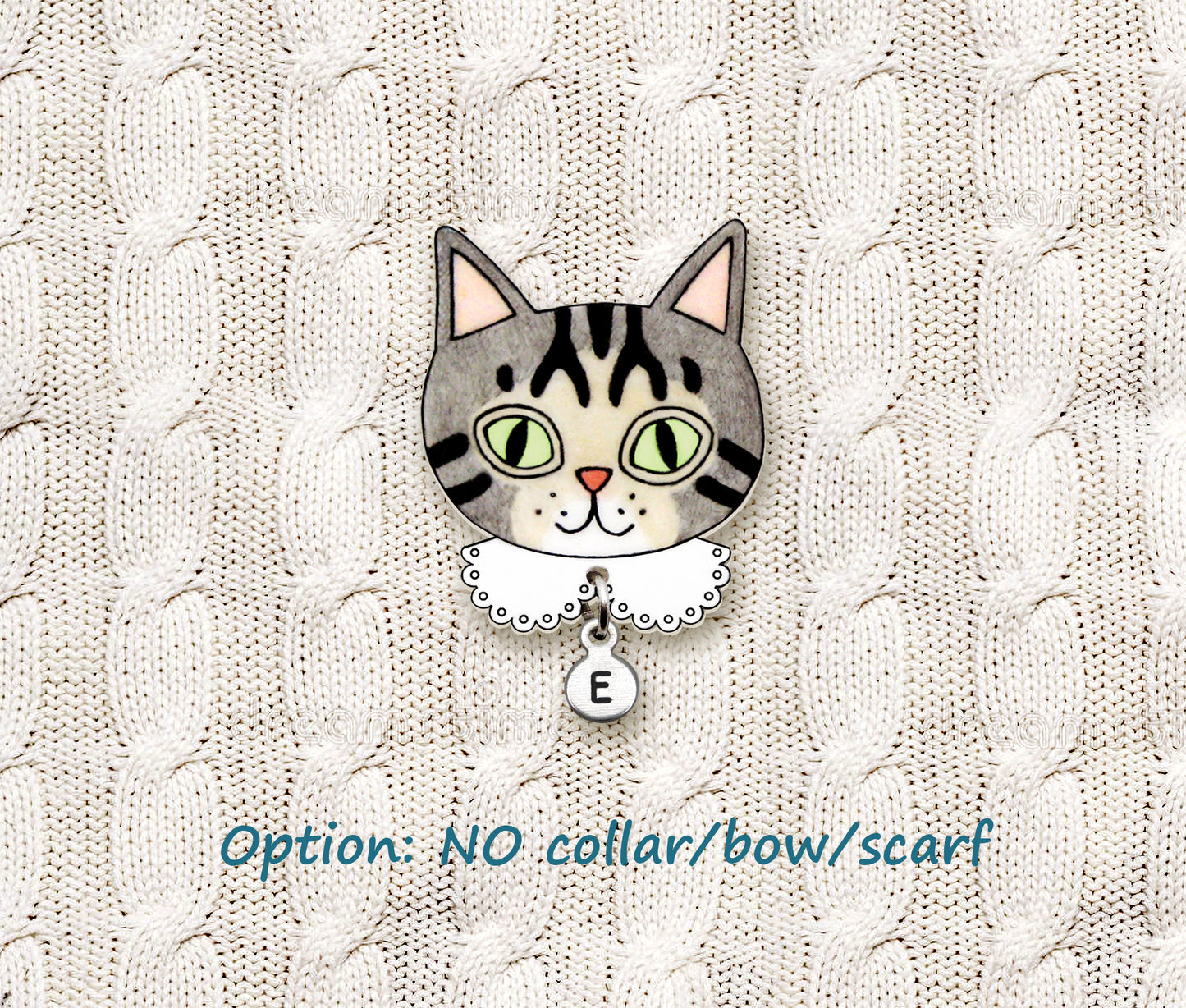 Gray Tabby Cat Pin | Unique Feline Brooch
