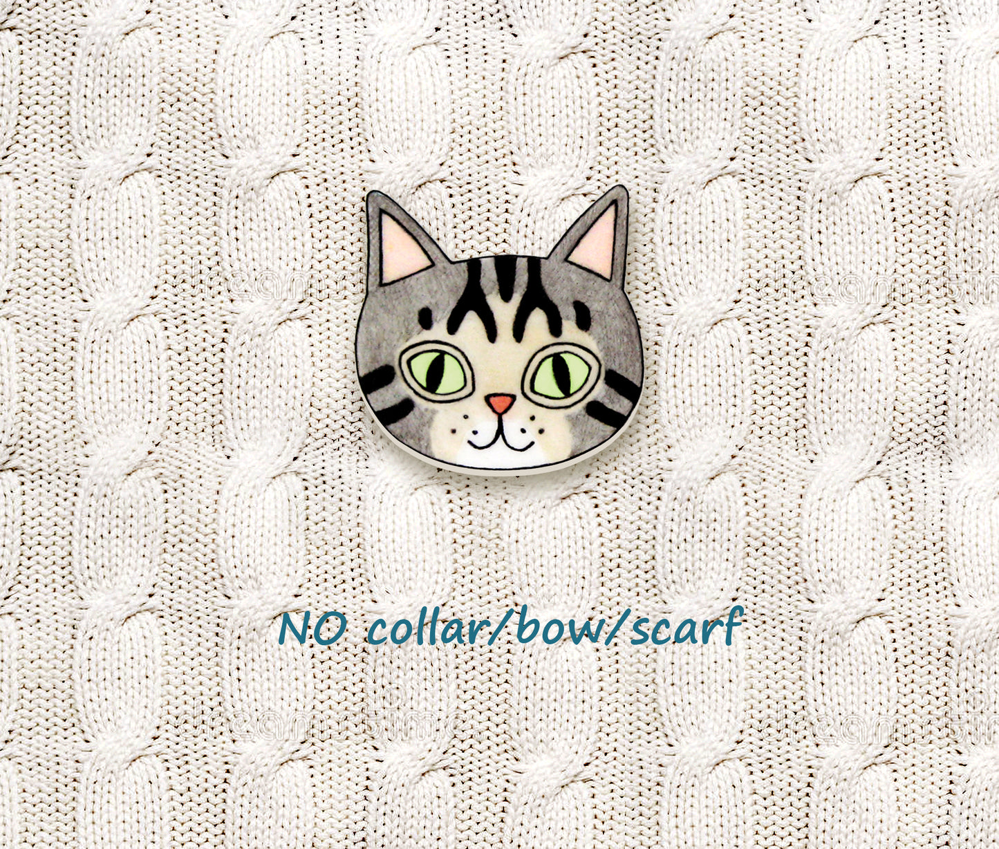 Gray Tabby Cat Pin | Unique Feline Brooch