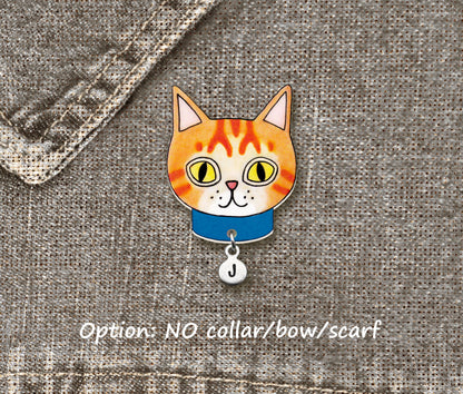 Orange Tabby Cat Pin | Unique Ginger Cat Lover Gift