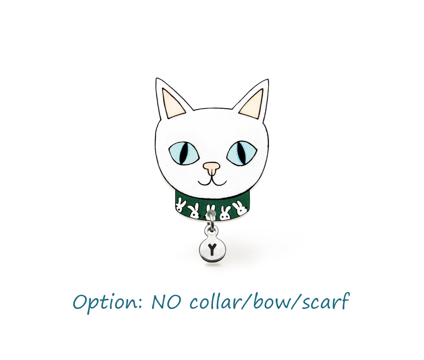 White Cat Pin | Handmade Pet Brooch