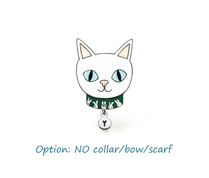 White Cat Pin | Handmade Pet Brooch