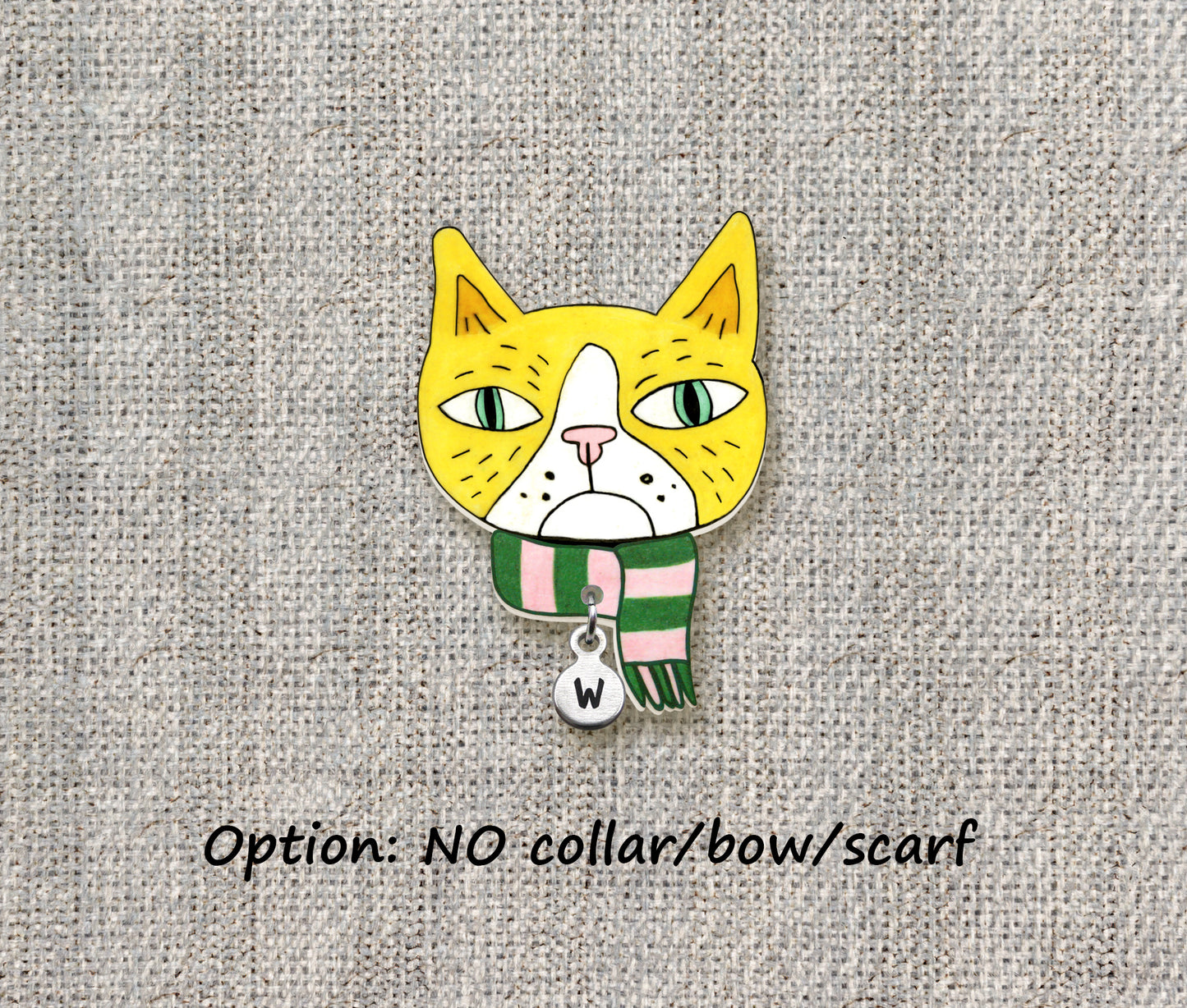Yellow Cat Pin | Quirky Handmade Cat Brooch