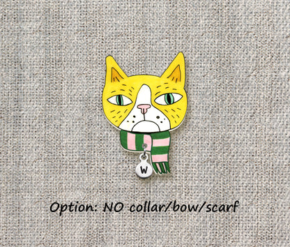 Yellow Cat Pin | Quirky Handmade Cat Brooch