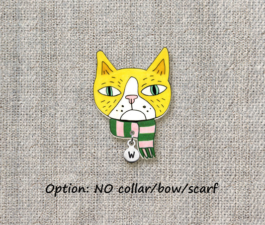 Yellow Cat Pin | Quirky Handmade Cat Brooch