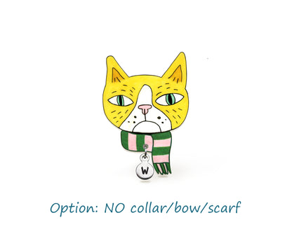 Yellow Cat Pin | Quirky Handmade Cat Brooch