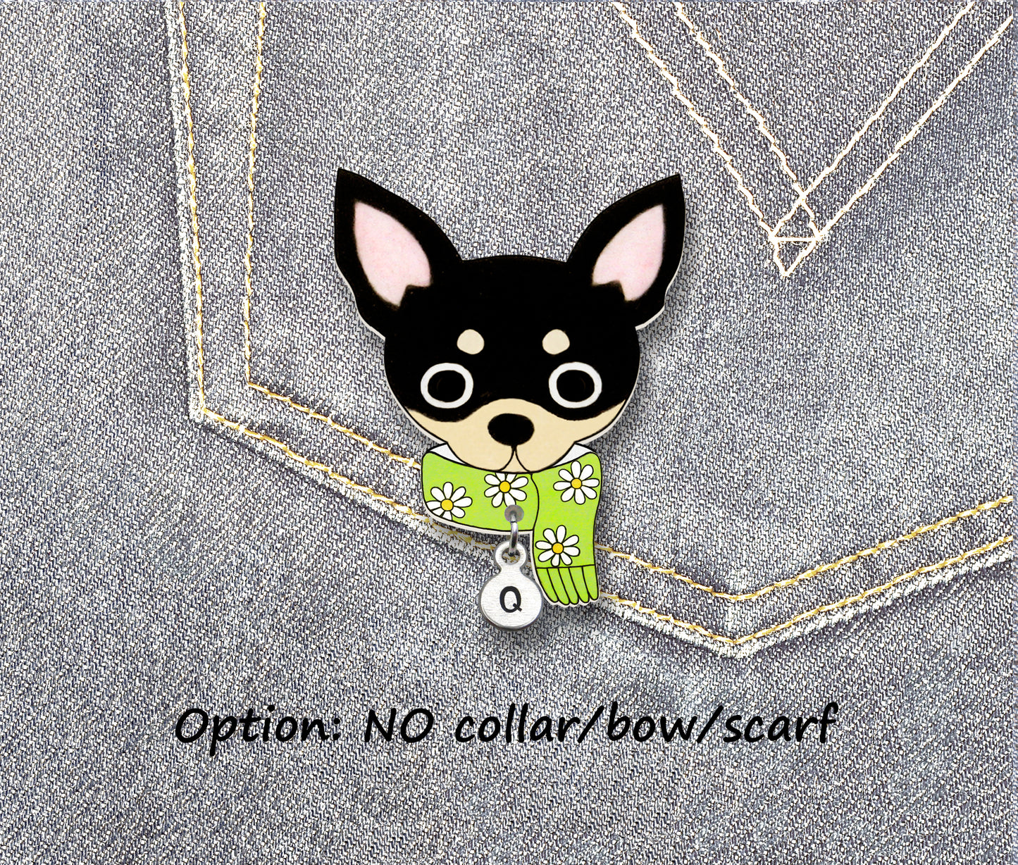 Black & Tan Chihuahua Pin | Custom Dog jewelry