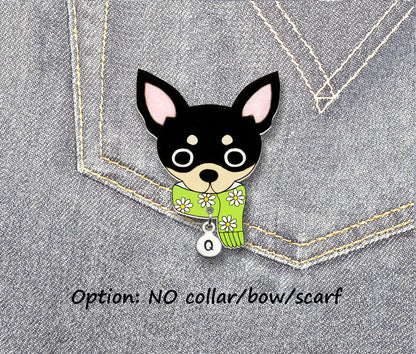 Black & Tan Chihuahua Pin | Custom Dog jewelry